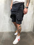 Men's Bib Overalls Ripped Denim Jumpsuit Romper Workout Shorts Jean