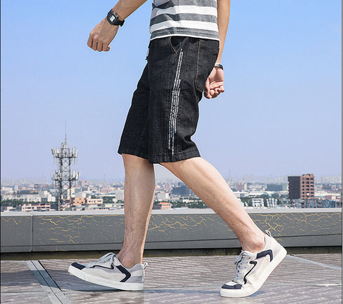 Loose Elasticity Comfy Plus Size Denim Shorts For Men