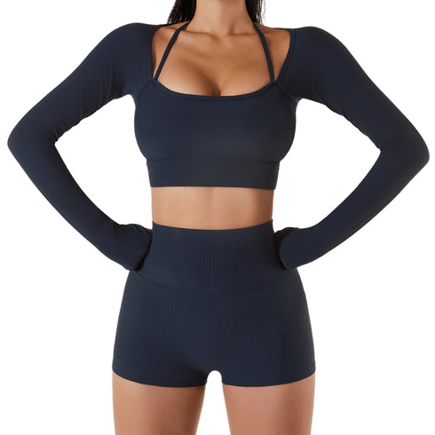 Women's Long Sleeve Sport Sweatshirts Tops with Bra Pads