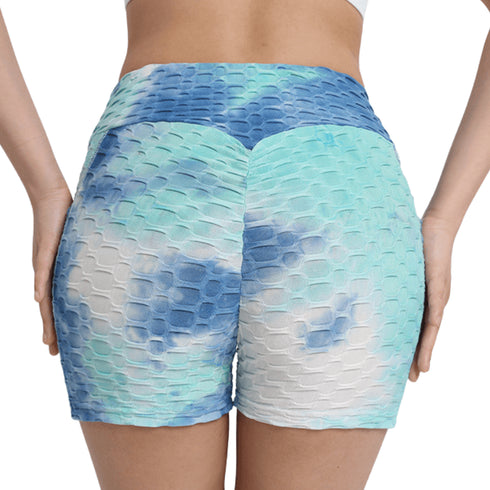 Women's Tie-dye High Waist Lift Hips Running Yoga Shorts