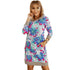 Loose Women's Tunics Flower Printed Hoodie Top