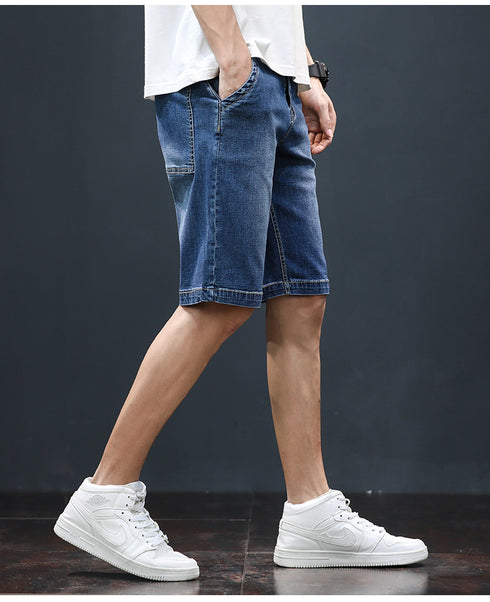 Fashion Simple Loose Plus Size Mid Waisted Men's Jean Shorts