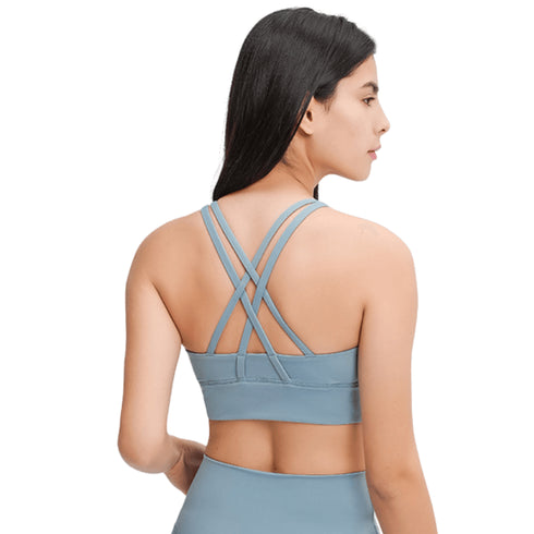 Women's Sports Bras Simple Running Yoga Round Neck Bra