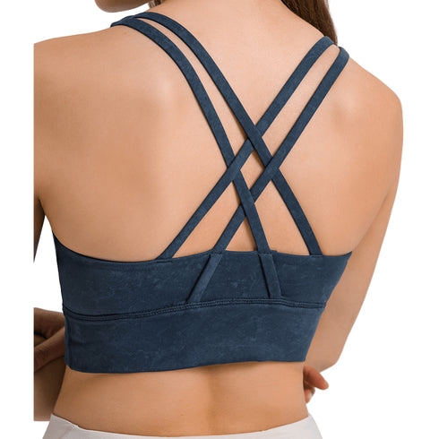 Women's Sports Padded Bra Cross Back Sports Bra Top