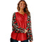 Stylish Women's Floral Patchwork Long Sleeved Sweatshirt