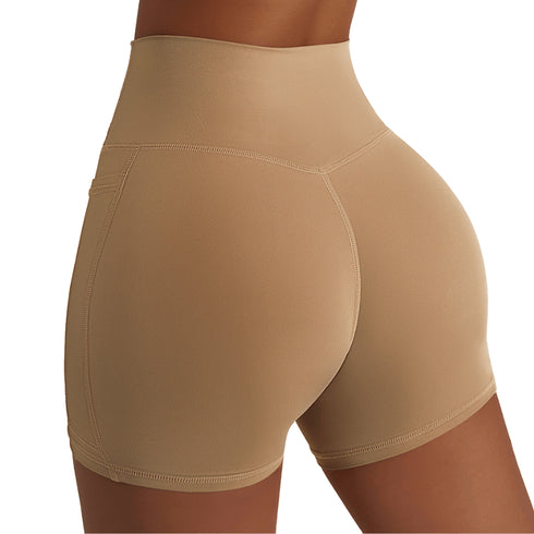 Women's Naked Feeling Running Yoga Shorts with Pockets