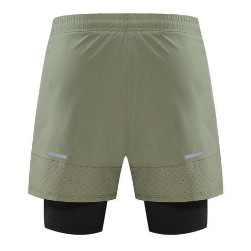 2 in 1 Men's Quick Dry Breathable Active Gym Shorts