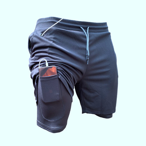 2 in 1 Mesh Quick Dry Stretch Liner for Men's Jogger Fitness
