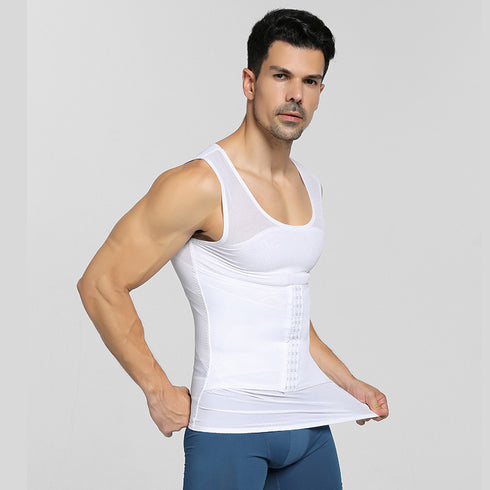 3 Rows Clasp Men's Body Shaper Abdomen Control Tank