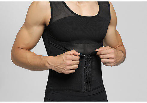 3 Rows Clasp Men's Body Shaper Abdomen Control Tank