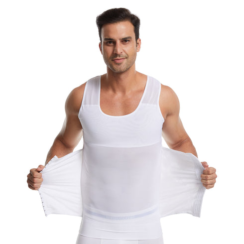 3 Rows Clasp Mesh Men's Shapewear Breathable Double Tank