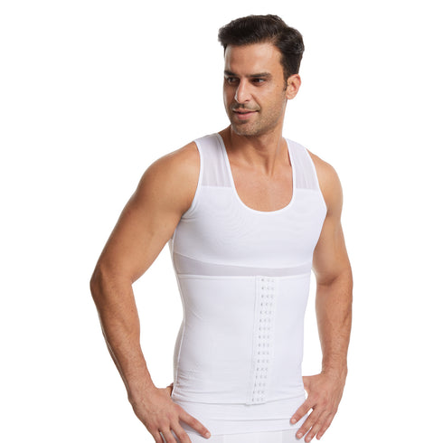 3 Rows Clasp Mesh Men's Shapewear Breathable Double Tank