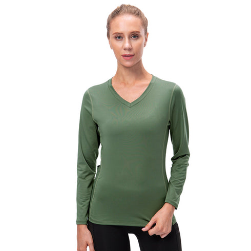 Winter Women's Fitness Running Yoga V-neck Skinny Sweatshirts