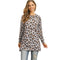 Women's Tunics Leopard Round Neck Knit Top