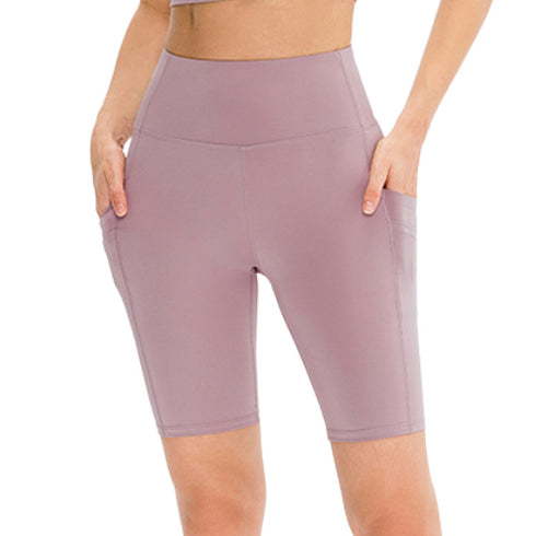 Women's Yoga Running Gym Shorts with Side Pockets