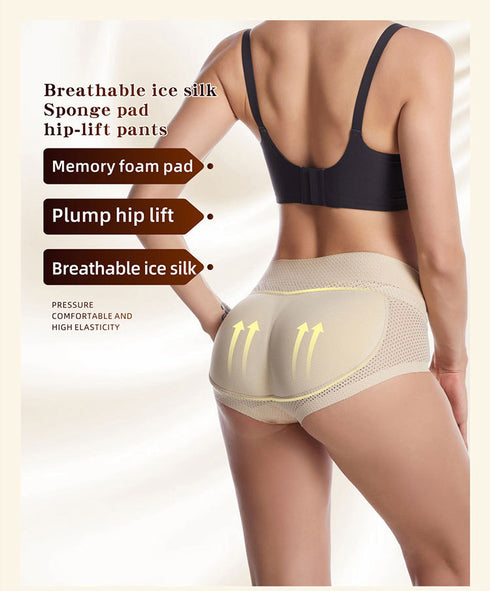 Breathable Women's Underwear Fake Butt Pads Panties