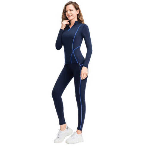 Winter Women's Long Sleeve Shirt Yoga Pants Running Suit