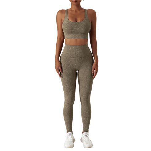 Floral Pattern Sports Yoga Vest Women's Activewear Sets