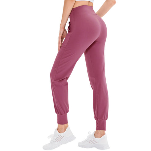 Women's Running Fitness High Waist Loose Pants with Pockets