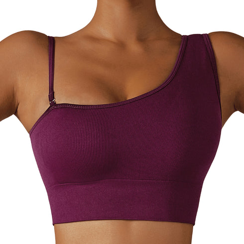 Sexy Irregular Straps Women's Sports Fitness Bra Tank