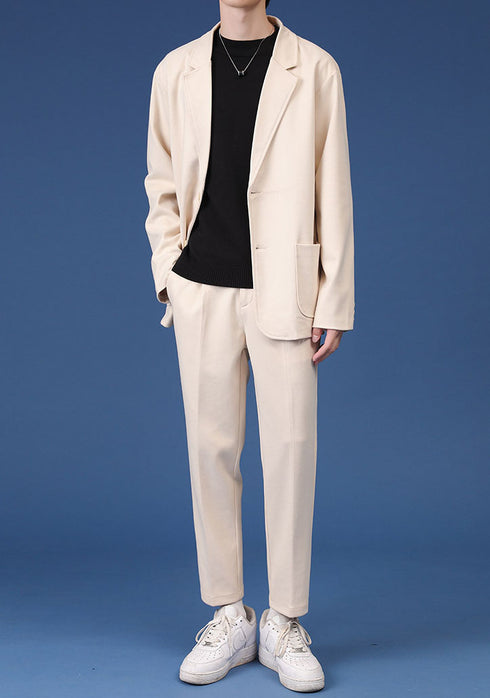 Autumn Woolen Plus Size Men's Casual Slim Fit Suit Jacket