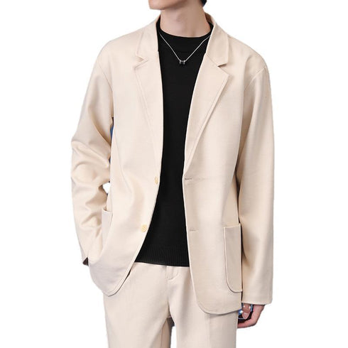 Autumn Woolen Plus Size Men's Casual Slim Fit Suit Jacket