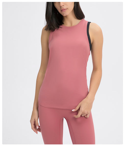 Back Belt Tank Women's Loose Breathable Running Tanks