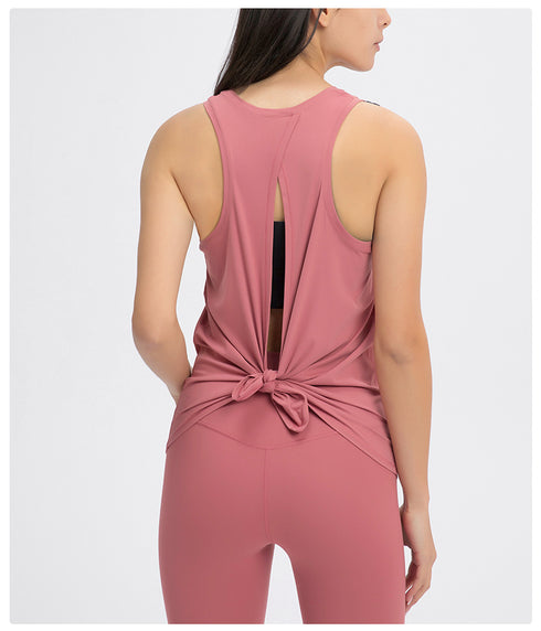 Back Belt Tank Women's Loose Breathable Running Tanks