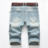 Basic Mid Waisted Men's Ripped Jeans Shorts Men's Jean Shorts