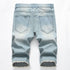 Basic Mid Waisted Men's Ripped Jeans Shorts Men's Jean Shorts