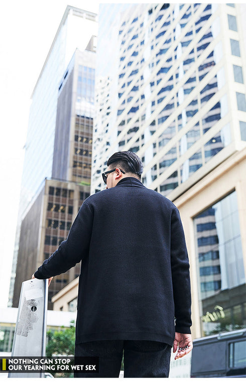 Big & Tall Men's Loose Open Front Cardigan Plus Size Sweater