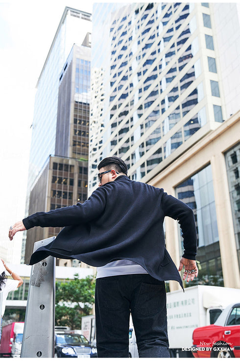 Big & Tall Men's Loose Open Front Cardigan Plus Size Sweater