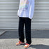 Black Men's Street Hip Hop Loose Straight Denim Jeans Pants