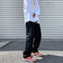 Black Men's Street Hip Hop Loose Straight Denim Jeans Pants