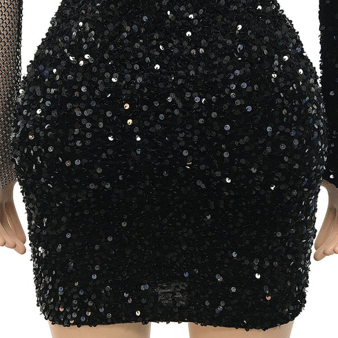 Breathable Long Sleeve Deep V-neck Women's Bodycon Dresses