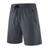 Breathable Men's Quick Dry Solid Shorts with Zip Pockets