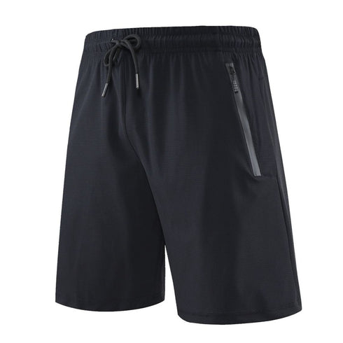 Breathable Men's Quick Dry Solid Shorts with Zip Pockets