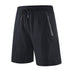 Breathable Men's Quick Dry Solid Shorts with Zip Pockets