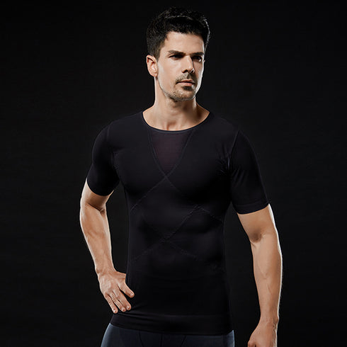 Breathable Men's Slimming Short Sleeve Seamless Shapewear