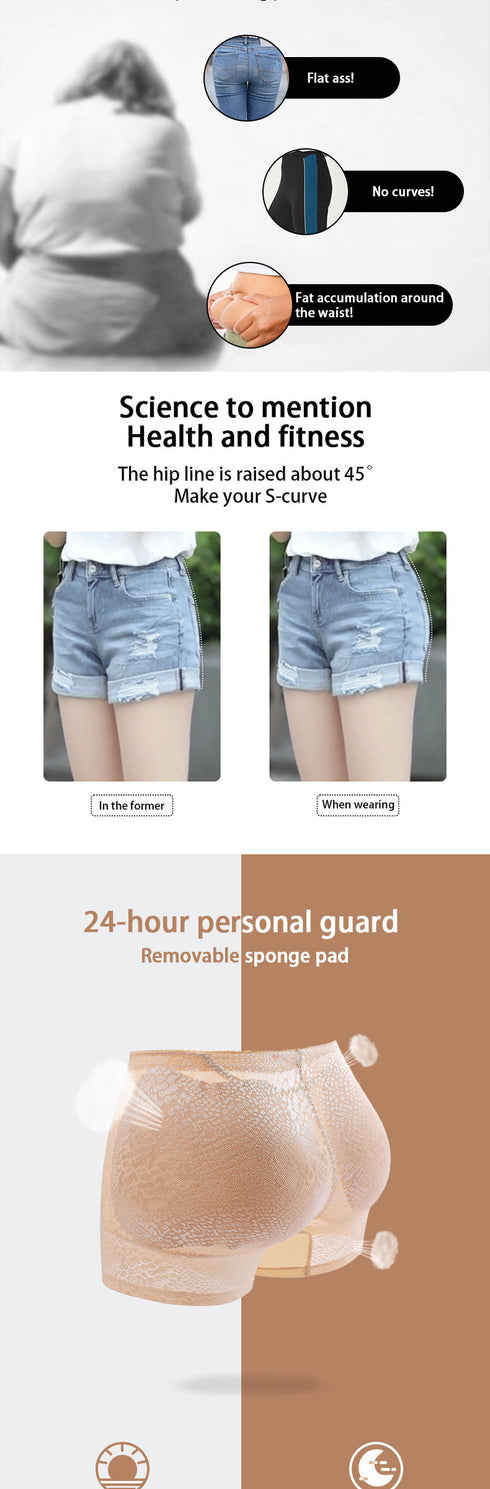 Breathable Women's Mid Waist Hip Pads Short Underwear