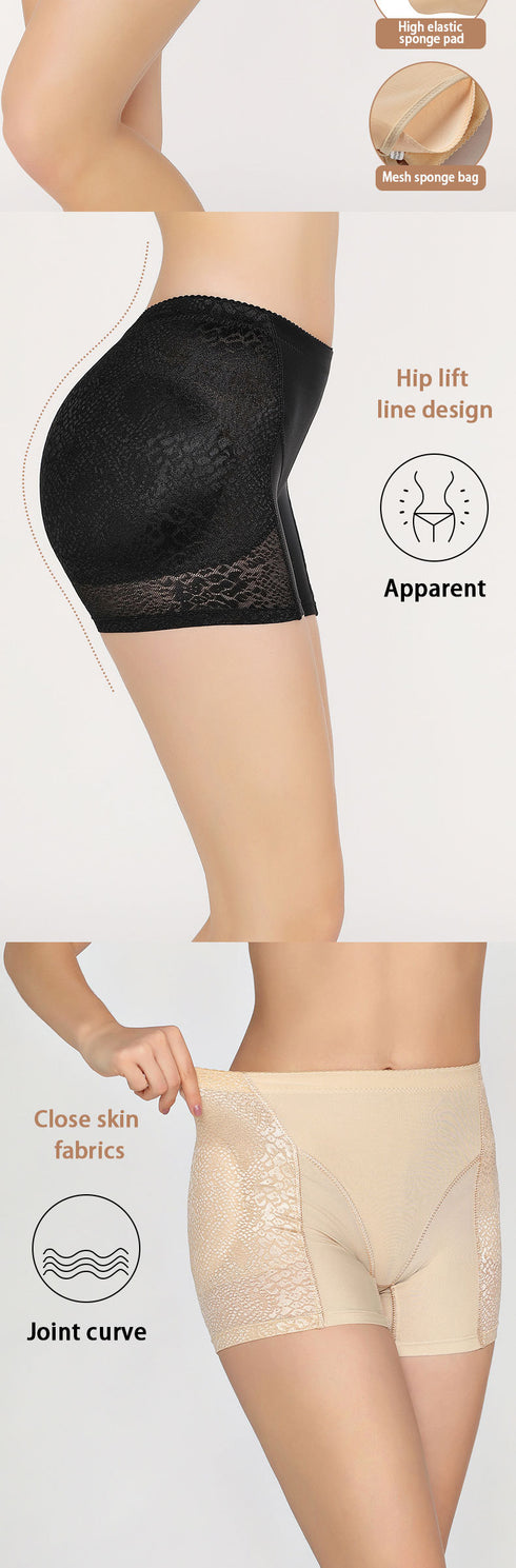 Breathable Women's Mid Waist Hip Pads Short Underwear