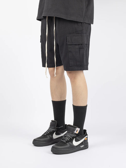 Casual Elastic Waist Relaxed Fit Outdoor Cargo Shorts for Men