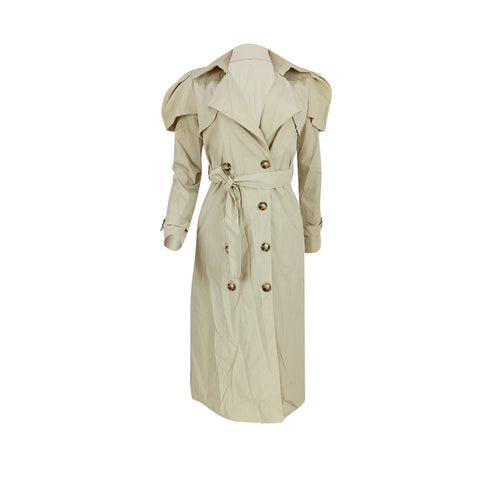 Casual Long Trench Coat Women's Button Outwear