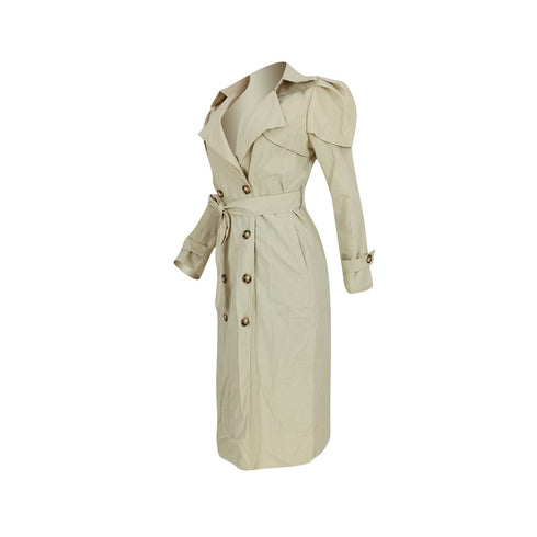 Casual Long Trench Coat Women's Button Outwear