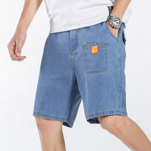 Casual Loose Mid Waisted Plus Size Men's Denim Shorts