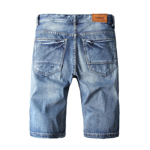 Casual Stretch Denim Mid Waisted Men's Denim Jean Shorts