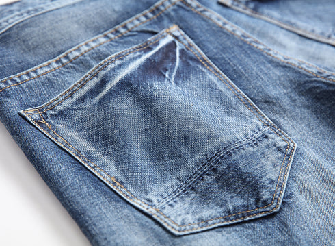 Casual Stretch Denim Mid Waisted Men's Denim Jean Shorts