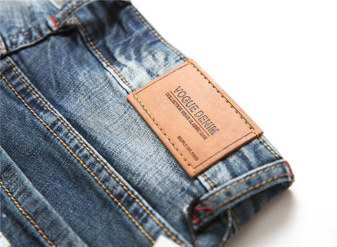 Casual Stretch Denim Mid Waisted Men's Denim Jean Shorts