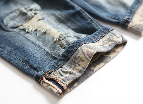 Casual Stretch Denim Mid Waisted Men's Denim Jean Shorts