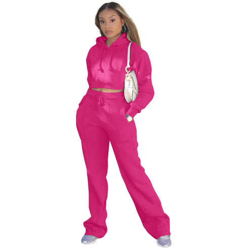 Casual Loose Women's Long Sleeve Hoodie Two Piece Outfits